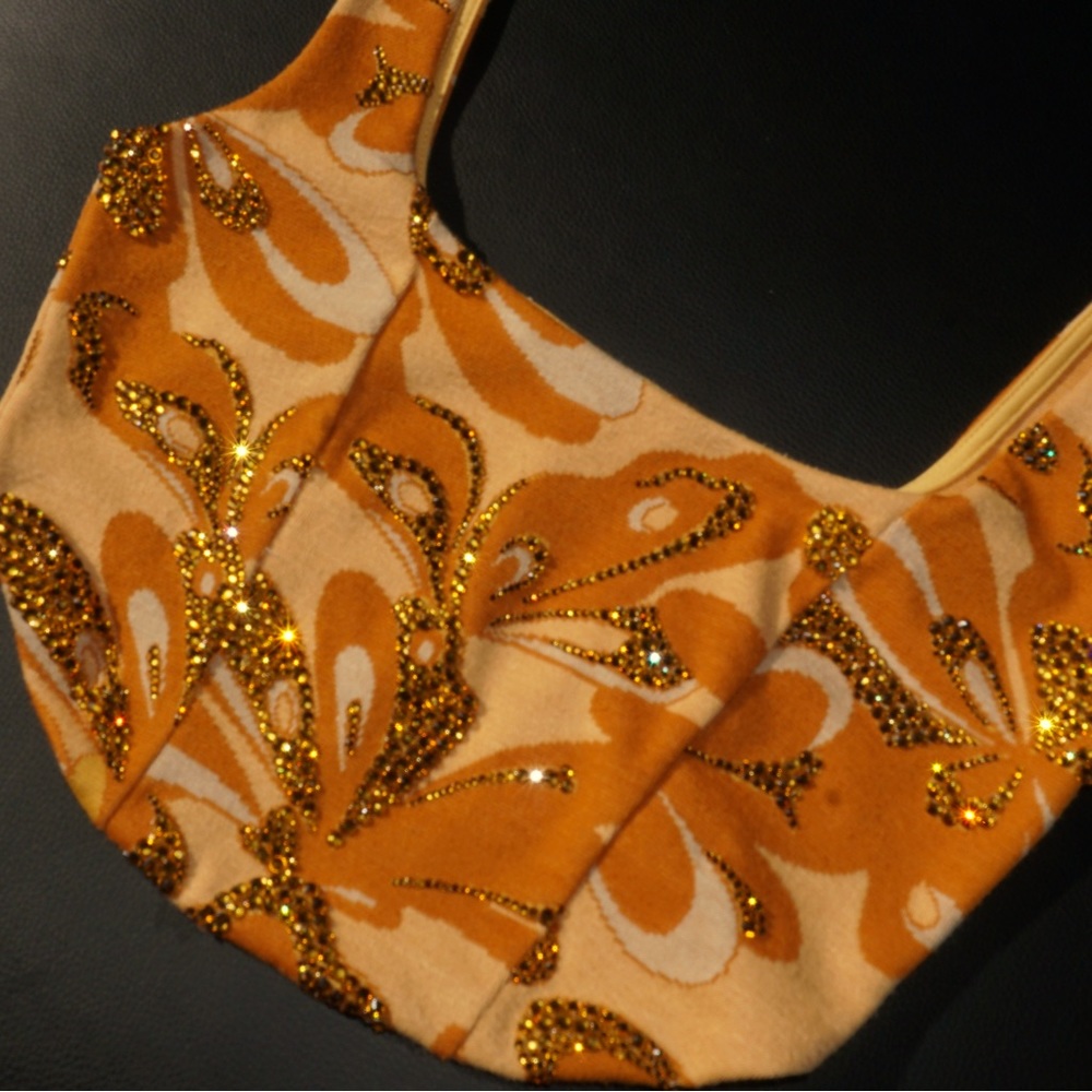 Zara Hand-Rhinestoned Orange Top
